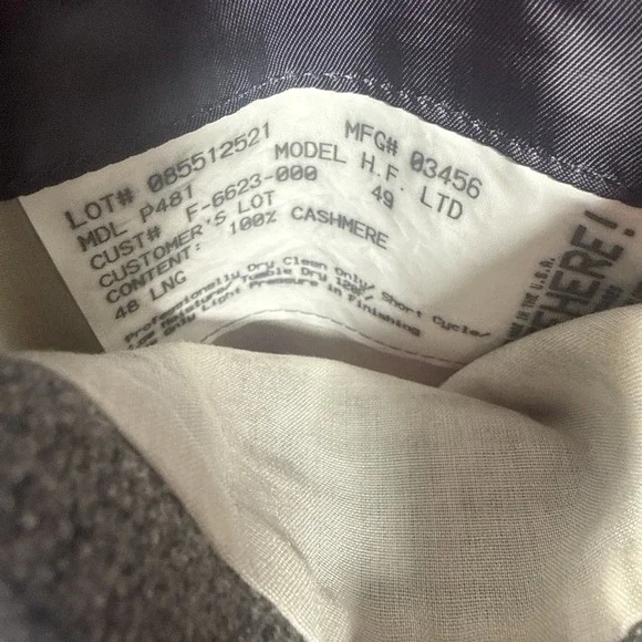 Hickey Freeman Limited 100% Cashmere Blazer Mens 48L Gray Sport Coat Blazer USA - Picture 10 of 10